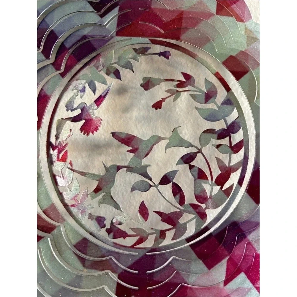 Hummingbird Wind Spinner 3D Hanging Stainless Steel Garden Porch‎ Patio Decor